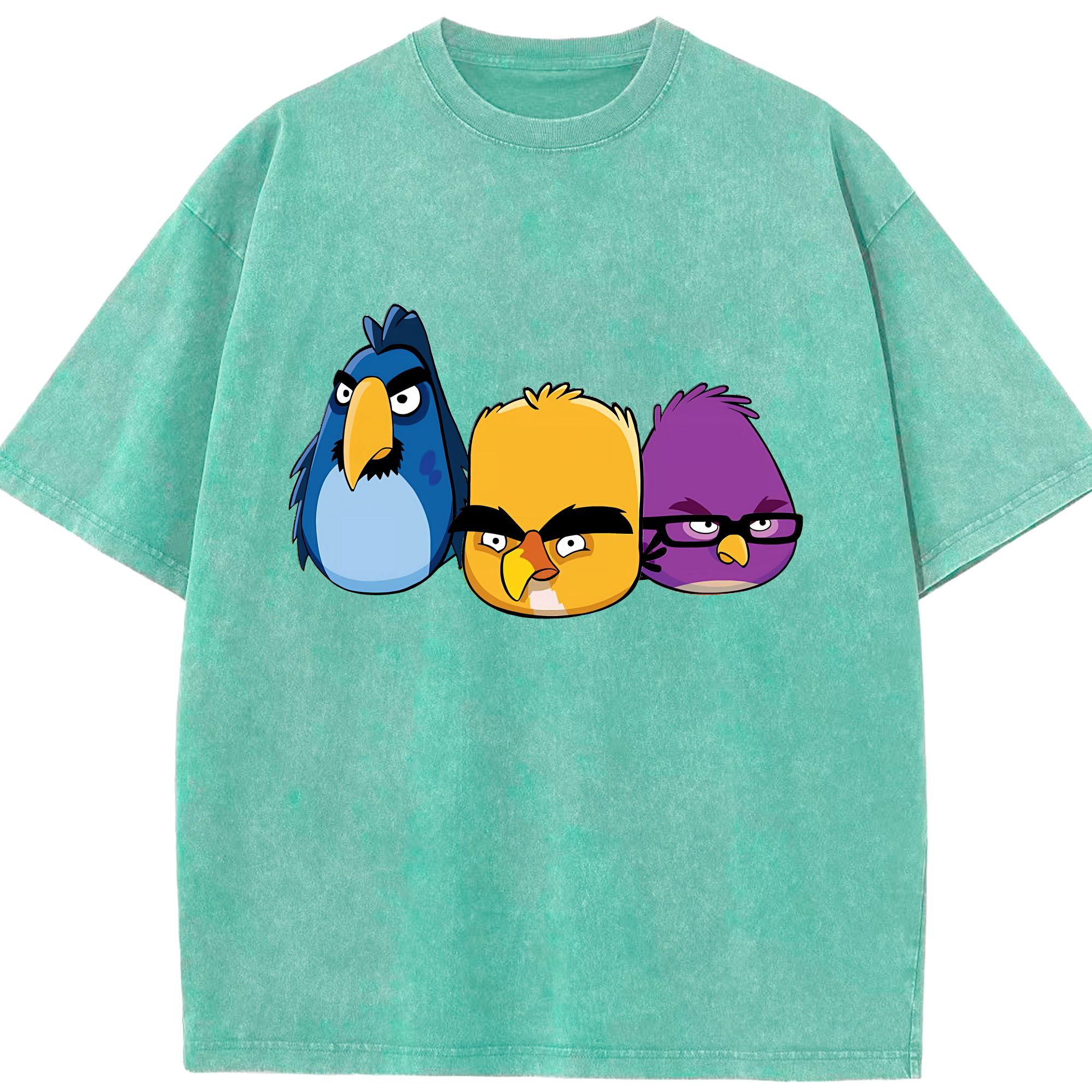 （画像用） Angry Birds アングリーバード 綿100% ヴィンテージ風 半袖Tシャツ（フロントプリント）